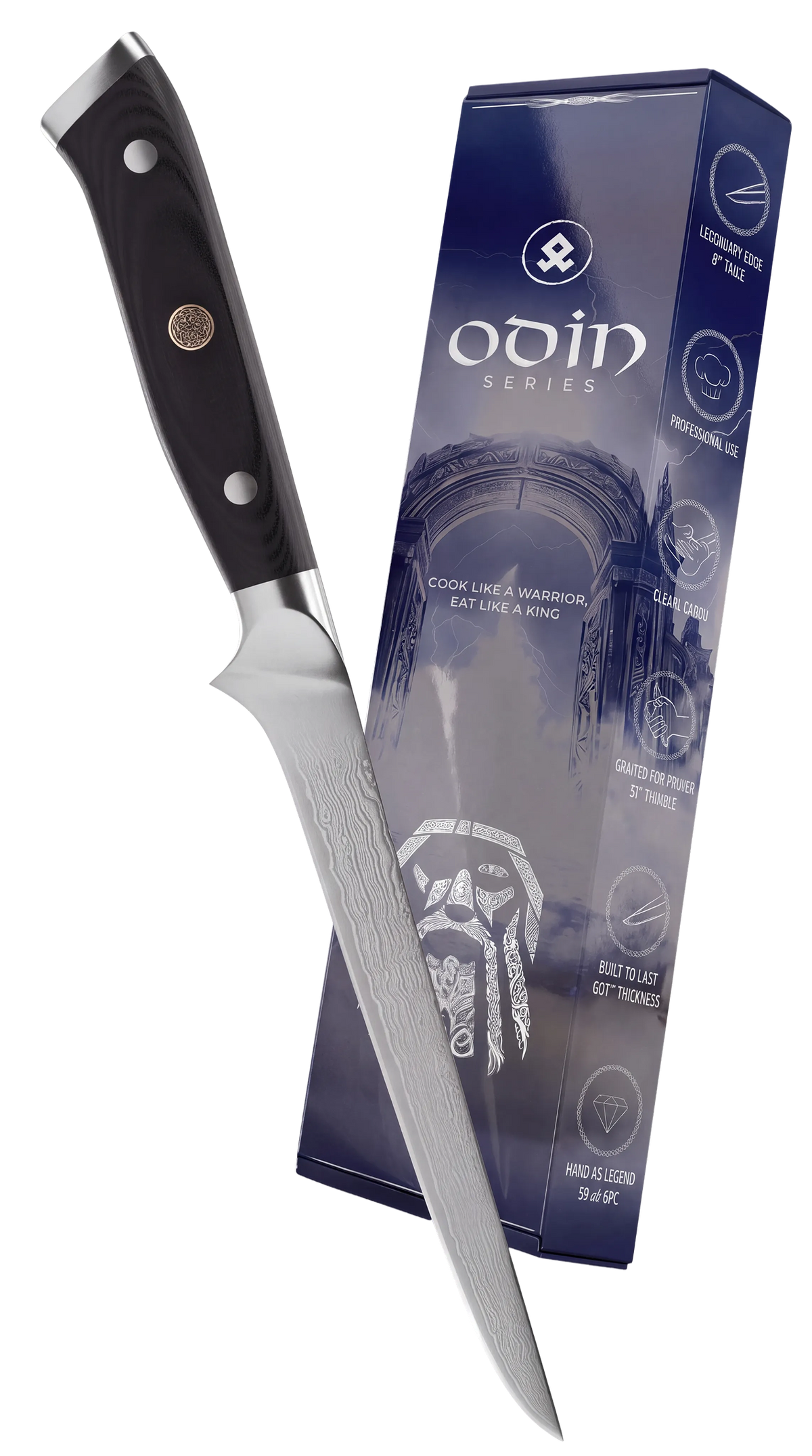 ODIN Series knife with its box