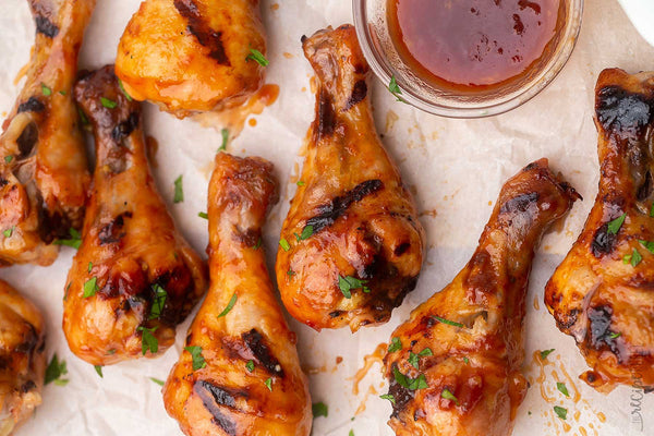 Maple-glazed BBQ drumsticks