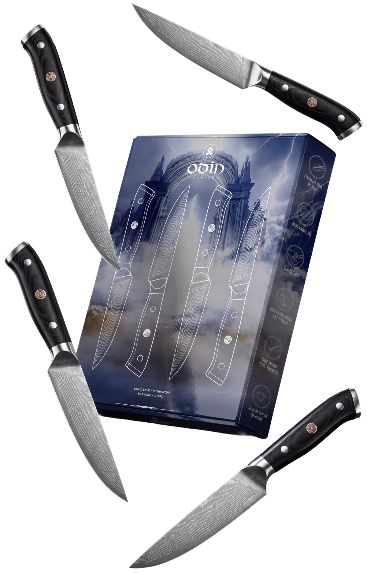 ODIN Series knife with its box